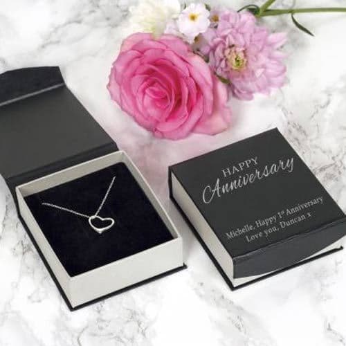 Anniversary Silver Heart Necklace | The Sign Maker Shop
