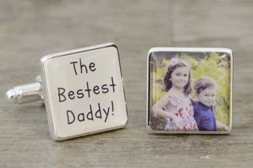 Bestest Daddy Photo Cufflinks