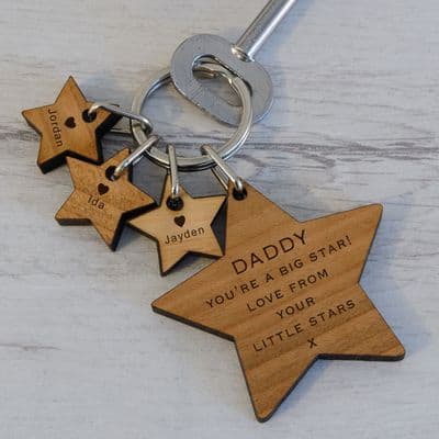 BIG STAR- Wooden Key Ring
