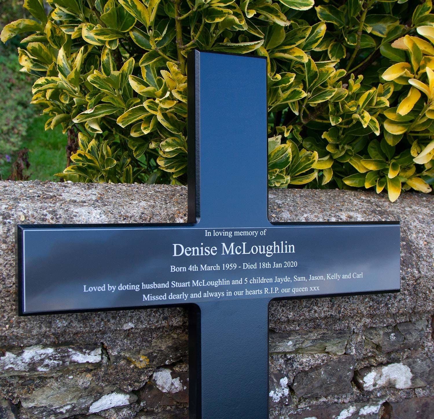 Black Painted Cross Black Aluminium Plaque The Sign Maker Shop