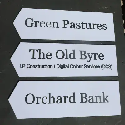 Black & White Sign - Engraved Letters - ECO PVC
