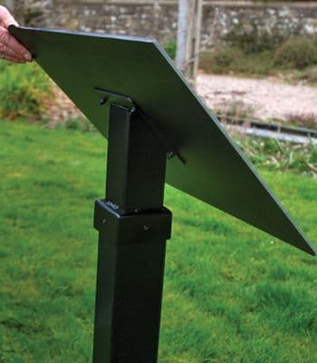 Blank Lectern Display on Hardwood Post