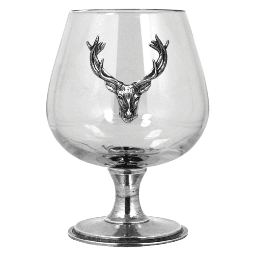 Brandy Glasses - Pewter Stags Head