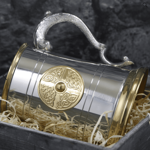 Pewter / Brass Tankard with Celtic Badge | The Sign Maker Shop