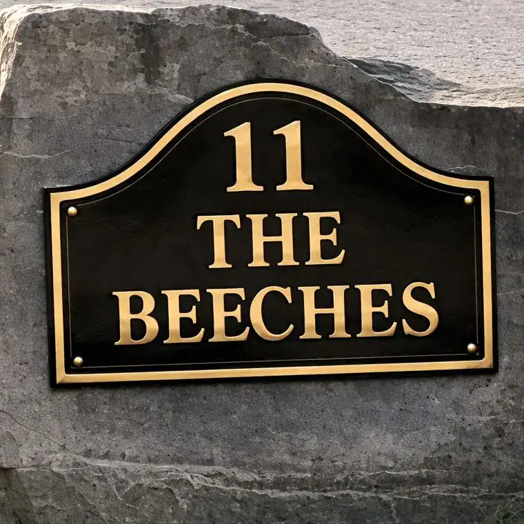 Cast Brass Arch Top Name Plate