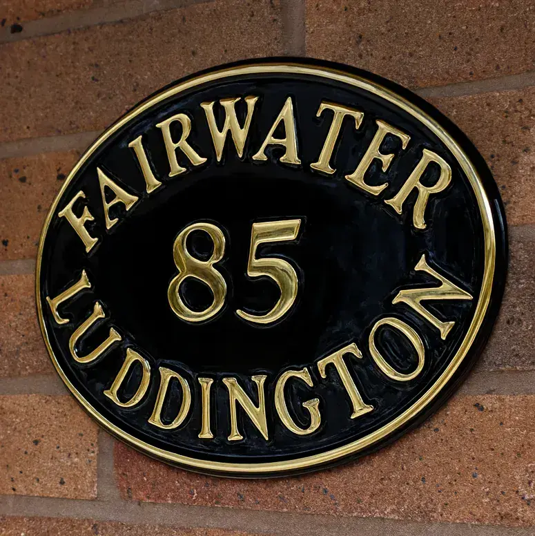 Cast Brass Oval Name Plate - 405 x 280mm - B14