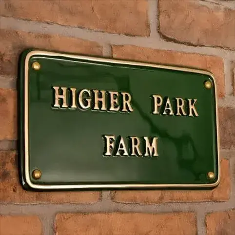 Cast Brass Rectangular House Sign - 2 lines