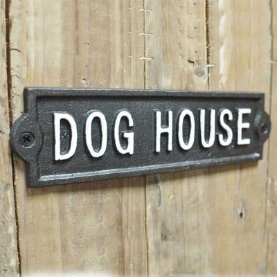 Cast Iron Dog House Signs