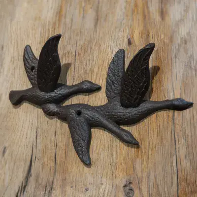 Cast Iron Flying Geese Coat Hooks