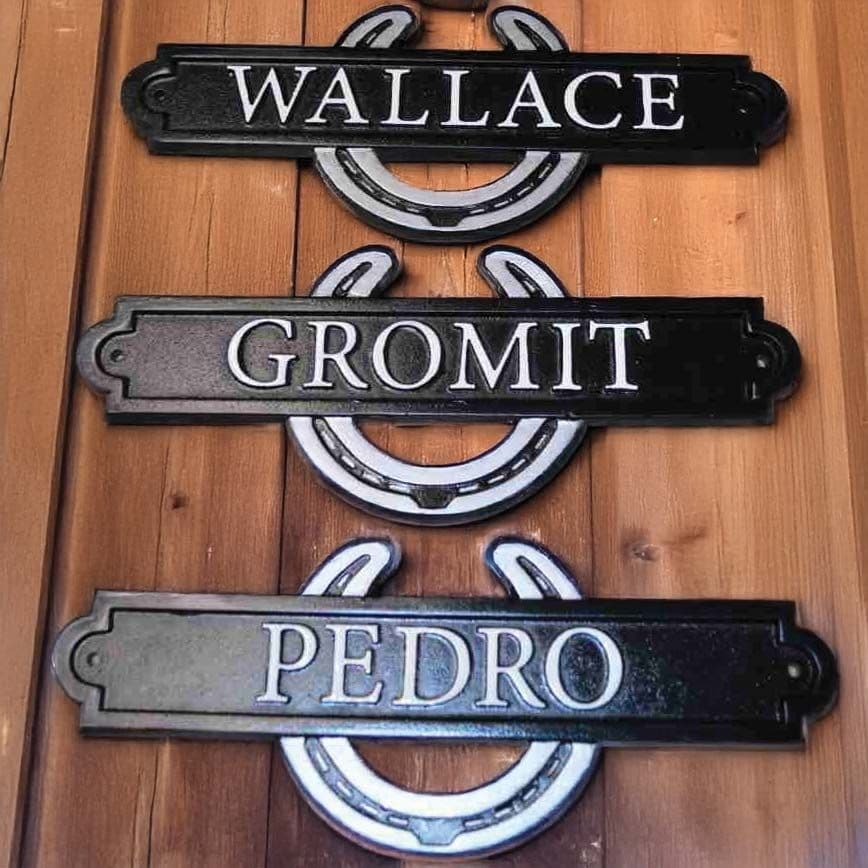 Cast Iron Horseshoe Name Plate