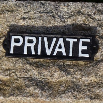 Cast Iron Please Private Sign