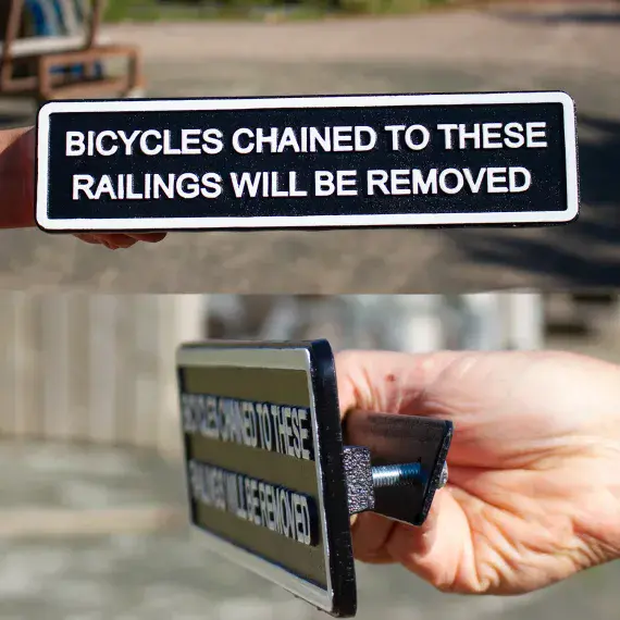 Cast Iron Railing Signs | Durable Metal Signs | The Sign Maker