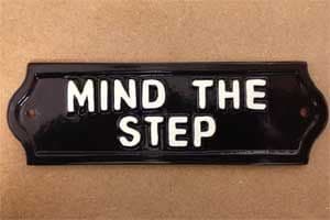 MIND THE STEP Cast Metal Sign | The Sign Maker Shop