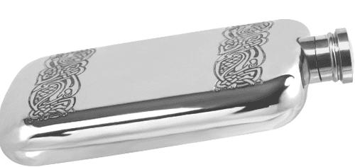 Celtic Bands Polished Pewter Hip Flask | The Sign Maker Shop