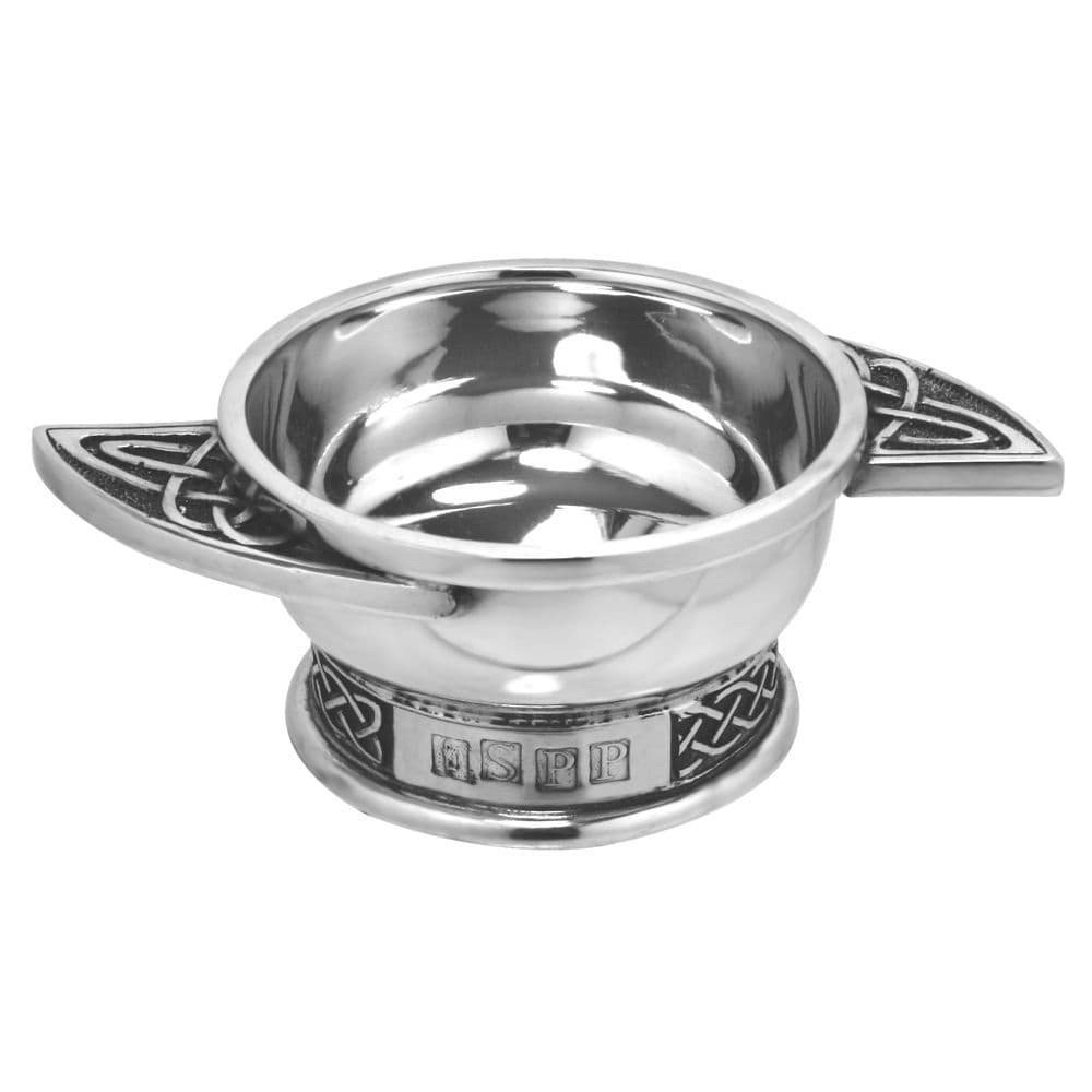 Celtic Knot-Work Pewter Quaich