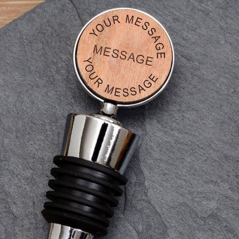 Cherrywood Bottle Stopper with Your Message | The Sign Maker Shop