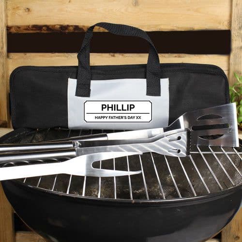 Classic Stainless Steel BBQ Tool Set with Personalised Bag