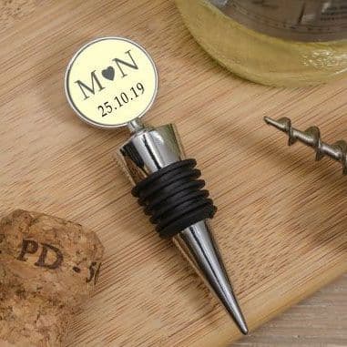 Coloured Bottle Stopper with Initials & Date