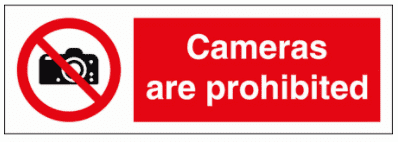 Community Sign - Cameras Are Prohibited (8616)