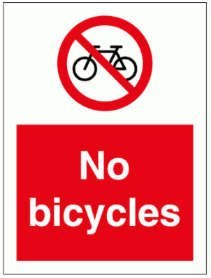 Community Sign - No Bicycles  (8694)