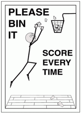 Community Sign - Please Bin It Score Every Time (1511)