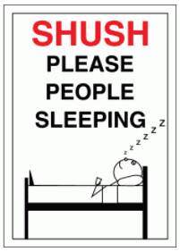 Community Sign - Shush Please People Sleeping (1502)