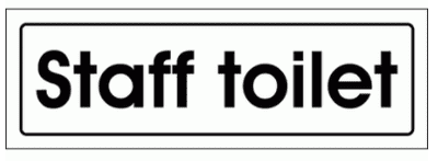 Community Sign - Staff Toilet (2903)