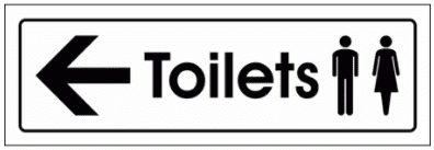 Community Sign - Toilets Sign With Arrow Left (2771)