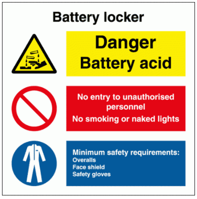 Construction Sign - Battery Locker Combi (3123)