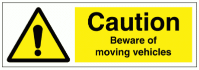 Construction Sign - Caution Beware Of Moving Vehicles (7644)