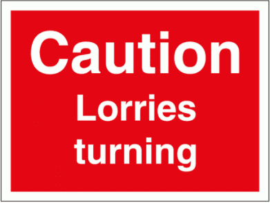 Construction Sign - Caution Lorries Turning (2980)
