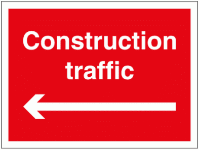 Construction Sign - Construction Traffic Arrow Left (2983)