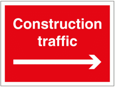 Construction Sign - Construction Traffic Arrow Right (2982)