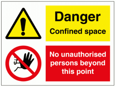 Construction Sign - Danger Confined Space Combi (3132)