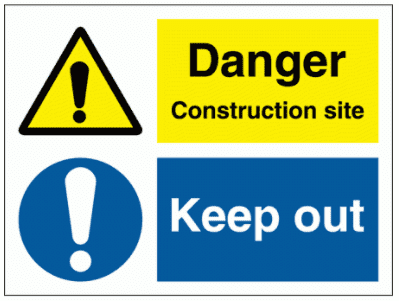 Construction Sign - Danger Construction Site Combi (3133)
