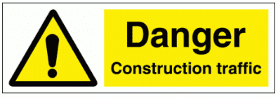Construction Sign - Danger Construction Traffic (7710)