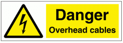 Construction Sign - Danger Overhead Cables (7720)
