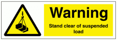 Construction Sign - Warning Stand Clear Of Suspended Load (7718)