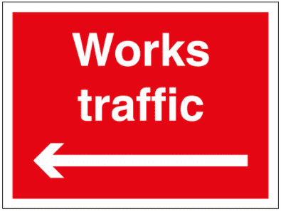 Construction Sign - Works Traffic Arrow Left (2986)