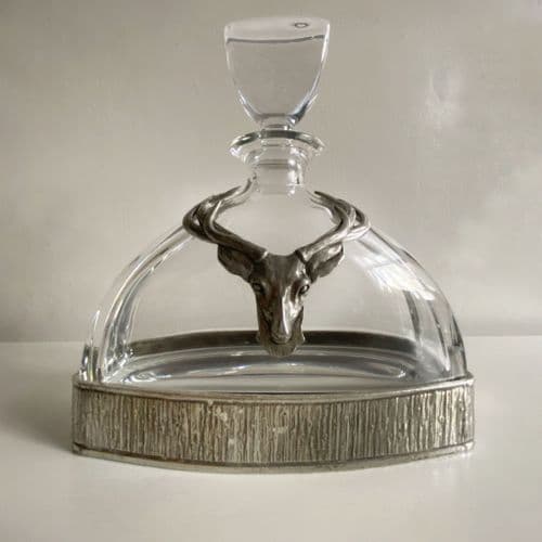 Heavy Pewter Stag Crystal Decanter| The Sign Maker Shop