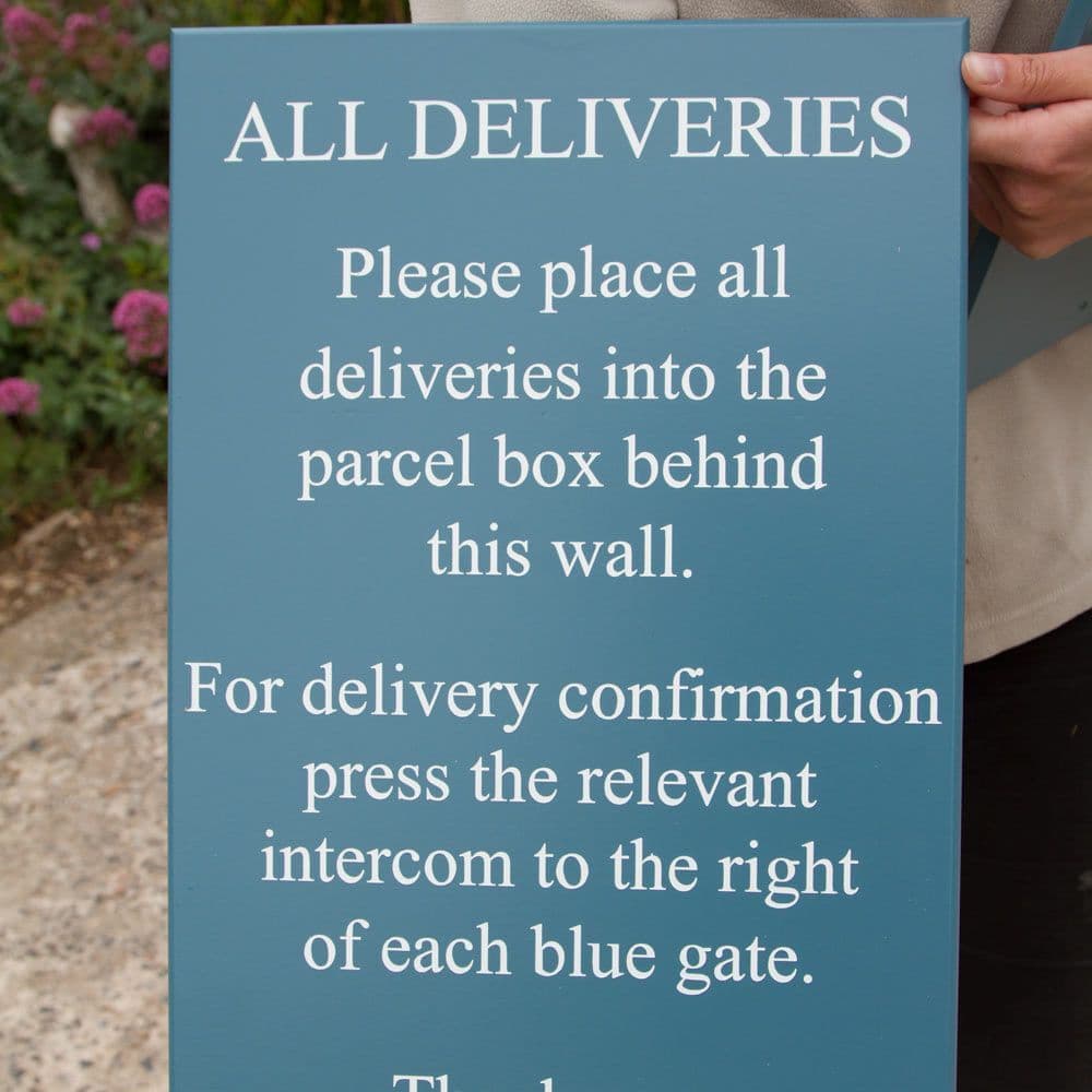 Place Delivery Notes Sign Deliveries Sign - No Parking - Information Signs| The Sign Maker Shop