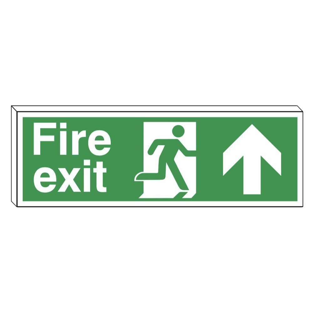 Double Sided Hanging Fire Exit Sign - DDFE- Arrow Up