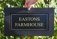 Double sided hanging sign with hardwood frame  | The Sign Maker Shop