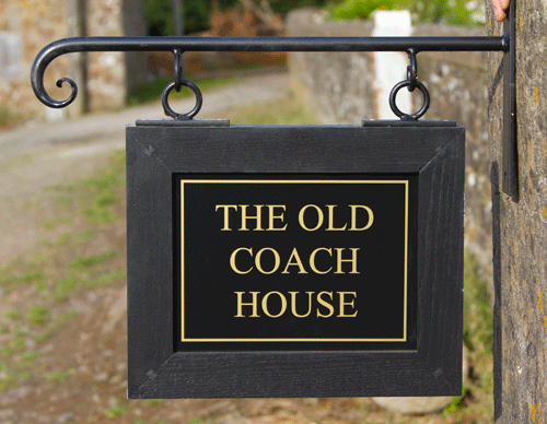 Double sided hanging sign with hardwood frame  | The Sign Maker Shop