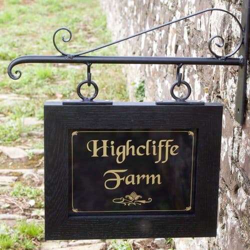 Double sided hanging sign with hardwood frame | The Sign Maker Shop