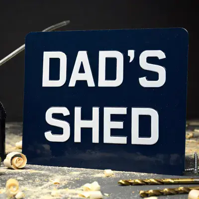 Embossed Aluminium Sign - 100mm Letters