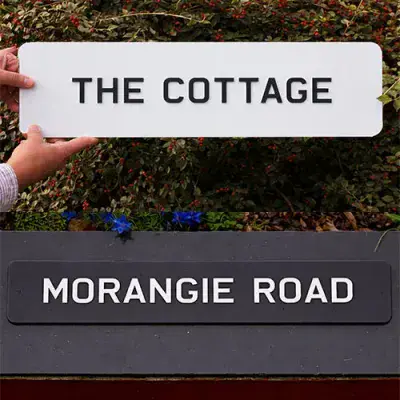 Embossed Aluminium Sign - 50mm Letters