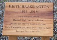 Engraved Iroko Wooden Memorial Plaque   | The Sign Maker Shop