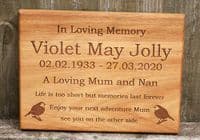 Engraved Iroko Wooden Memorial Plaque   | The Sign Maker Shop