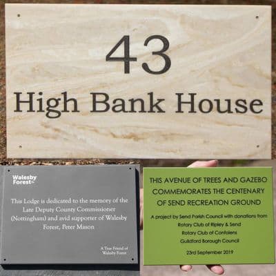 Engraved Plaques in Stone-Like Corian